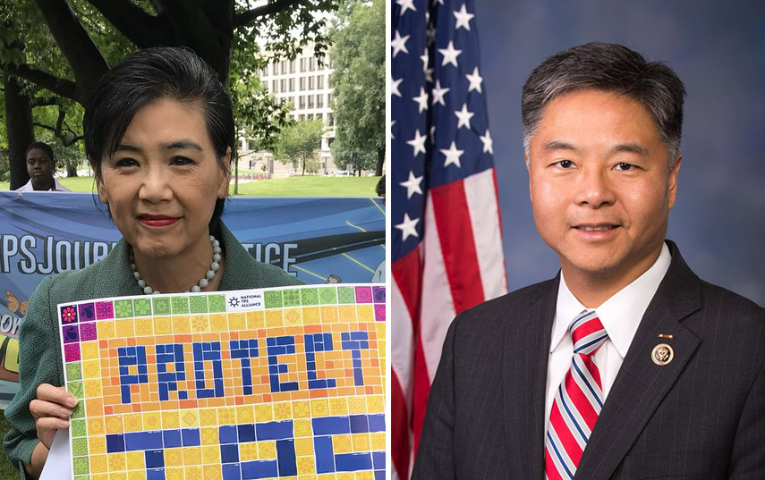 美國2020年總統大選，國會眾議院同步改選，加州民主黨兩名眾院台灣連線成員，包括台裔眾議員劉雲平、華裔眾議員趙美心順利連任。(翻攝自推特、臉書)