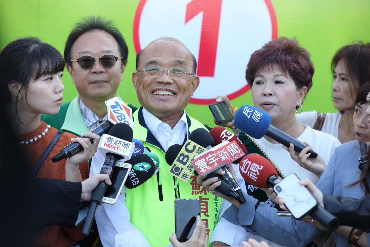 圖為蘇貞昌2018年參選新北市長。(蘇貞昌競選辦公室提供)