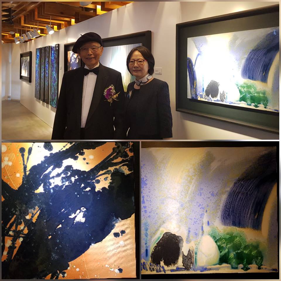 高齢89隨孫超（左）獲頒「2018國家工藝成就獎」，他在結晶釉創作貢獻與成就，備受國內外藝術界肯定。右為其夫人魏彤珈（江昭倫攝）