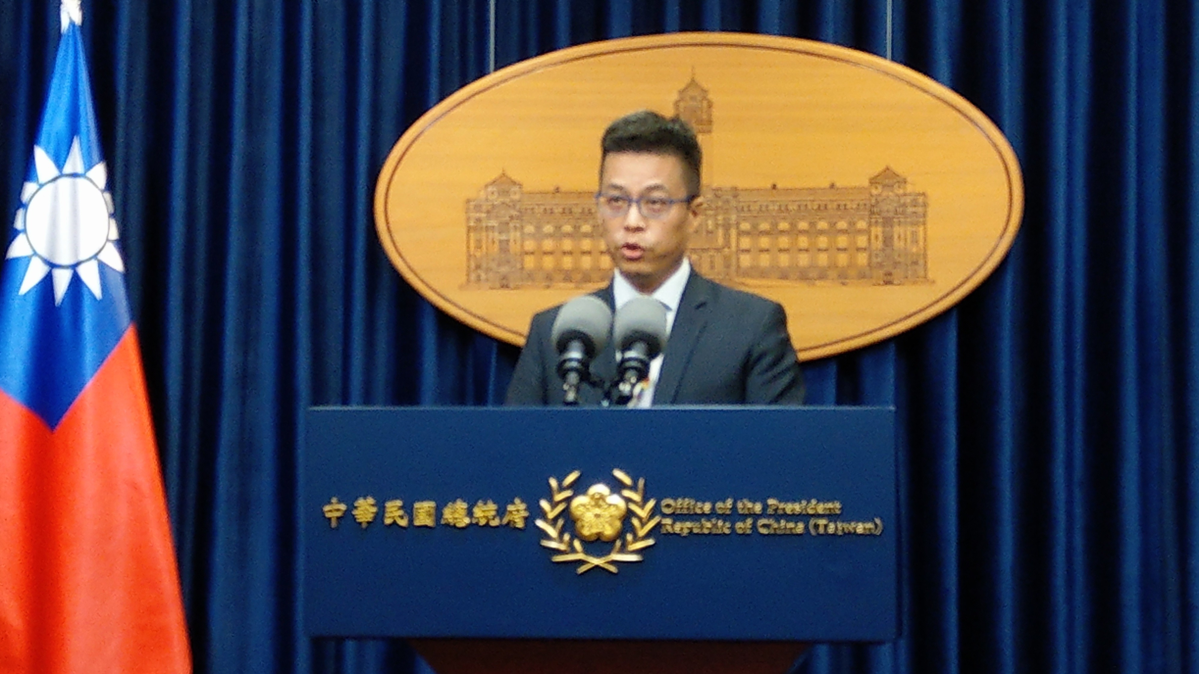 總統府發言人黃重諺。(歐陽夢萍 攝)