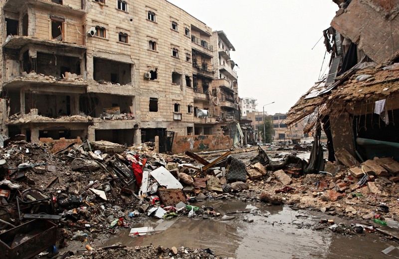 敘利亞內戰從2011年3月爆發後，至今已接近8年。圖為北部大城阿勒坡（Aleppo）殘破不堪。（資料照 / 土耳其吉漢新聞社提供 / 中央社)