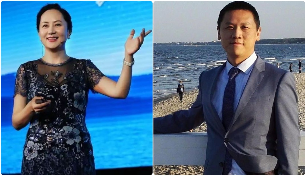 中國電信巨擘華為(Huawei)財務長孟晚舟(左)、華為在波蘭分公司高管王偉晶。(合成圖)