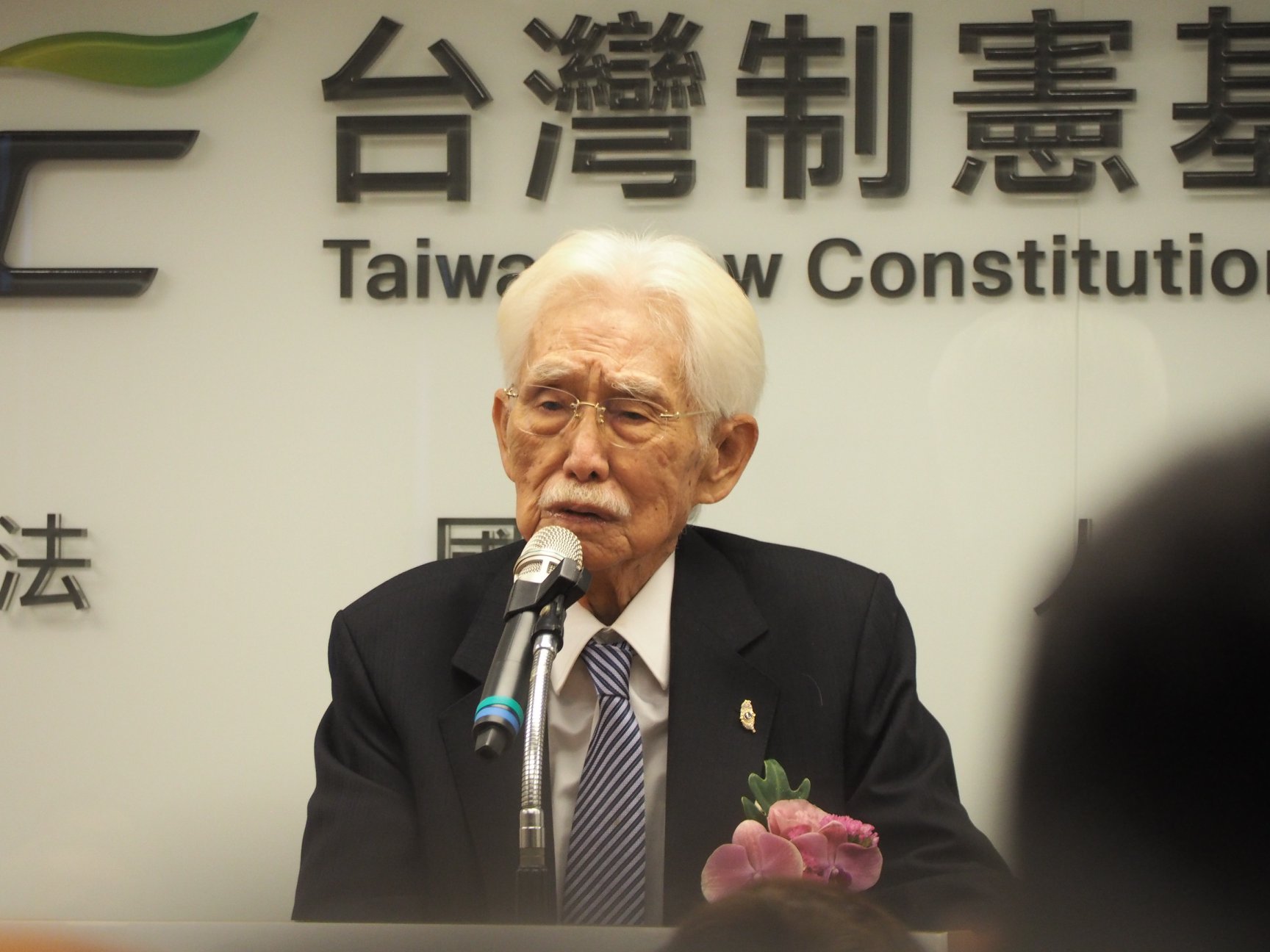 台灣制憲基金會董事長辜寬敏。(蕭照平攝)