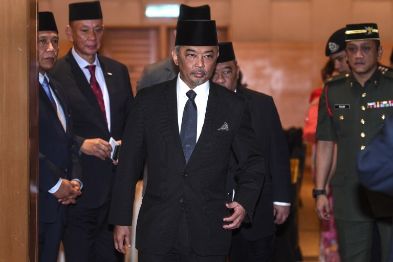 馬來西亞國家元首蘇丹阿布杜拉沙(Sultan Abdullah Sultan Ahmad Shah)27日召見日前辭職的首相馬哈地。(檔案照片/AFP)
