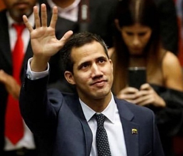 委內瑞拉反對派領導人兼國會主席瓜伊多(Juan Guaido)(前)。(推特)