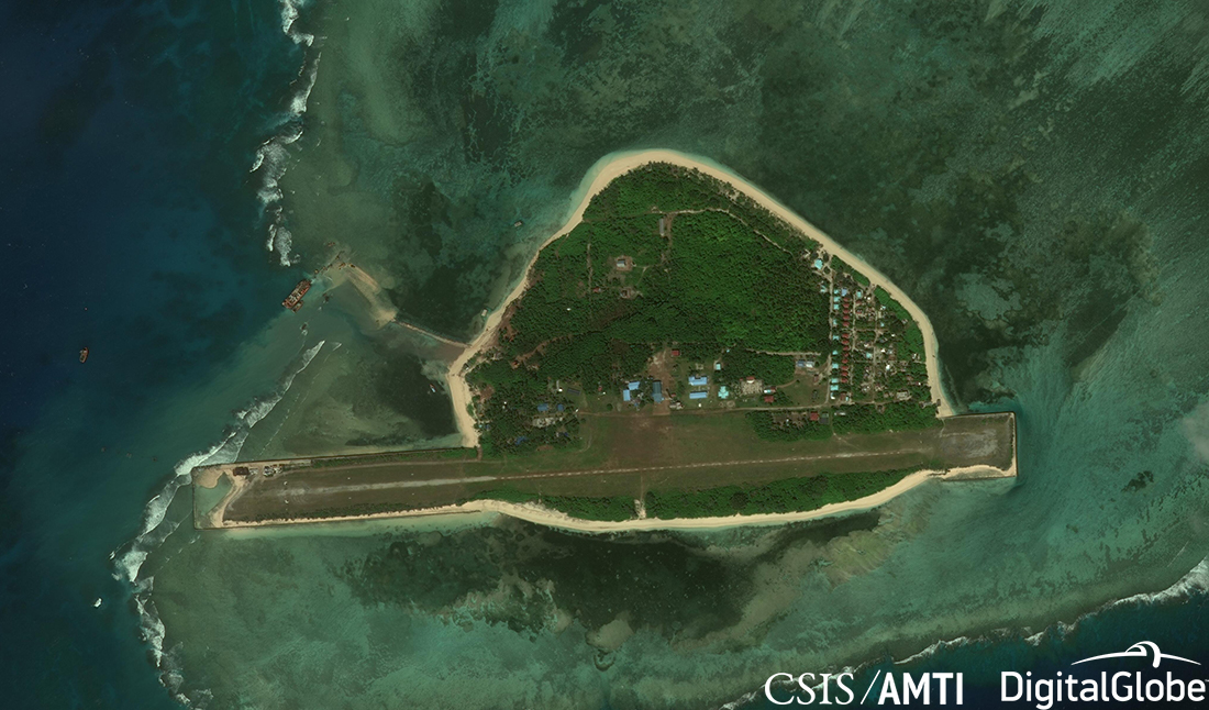 南沙中業島衛星空照影像圖。(圖／AMTI)