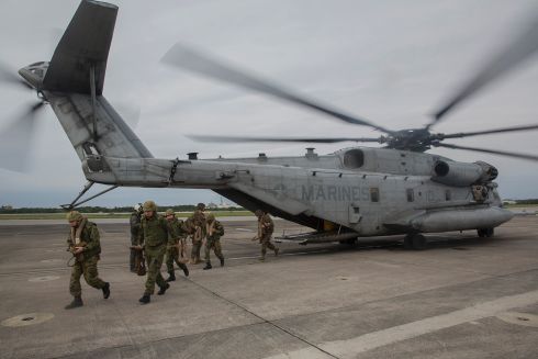 駐日美軍設在沖繩普天間的空軍基地。(圖取自推特)