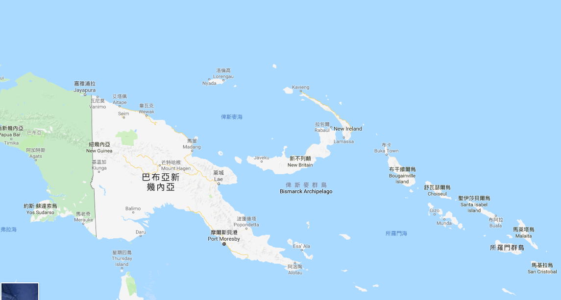 隸屬巴布亞紐幾內亞的布干維爾島(Bougainville)，將於本週六(23日)舉行一場決議是否自巴紐中脫離的公投。(圖取自google地圖)