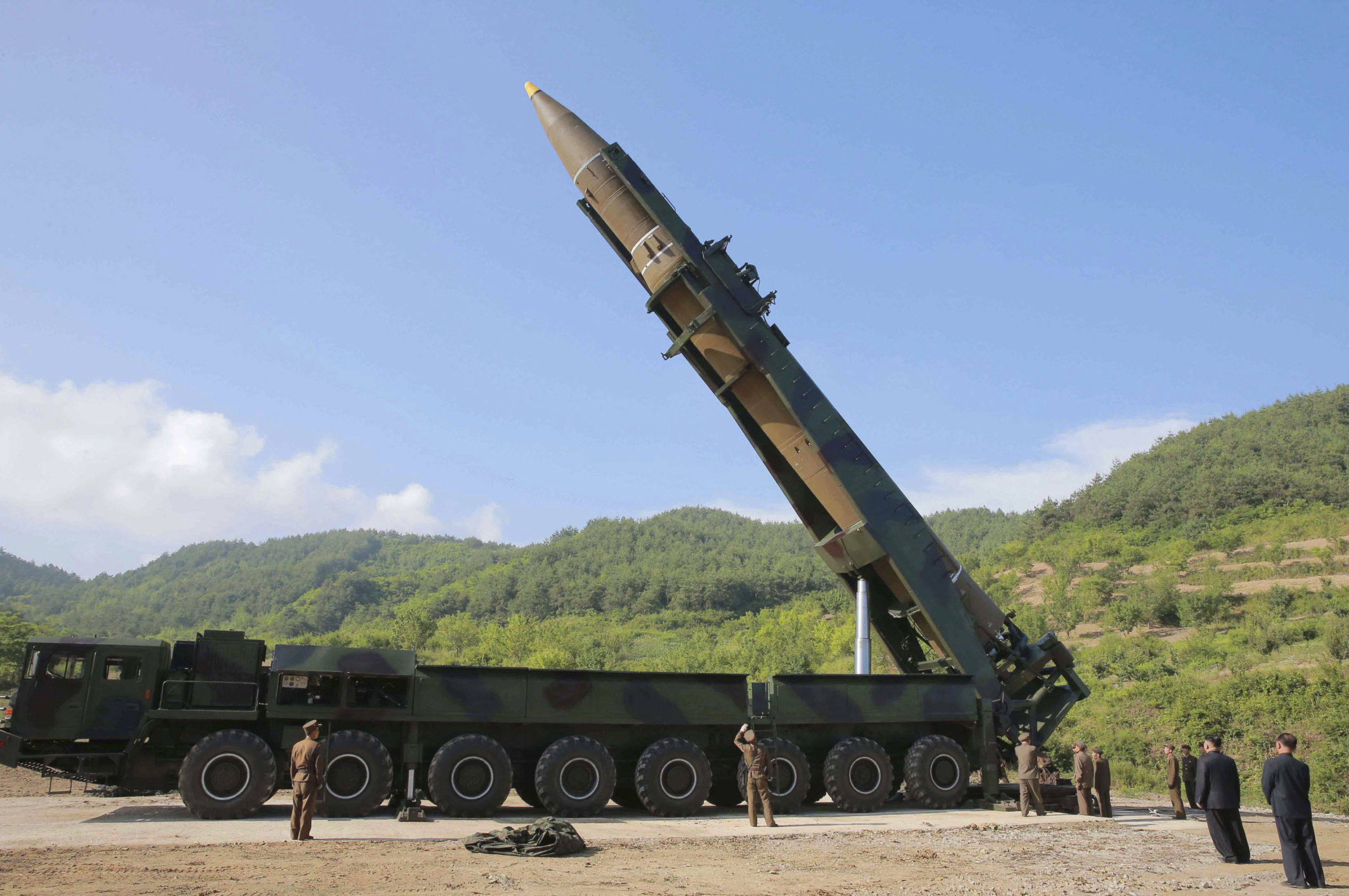 北韓洲際彈道飛彈(ICBM)。(美聯社/達志影像)