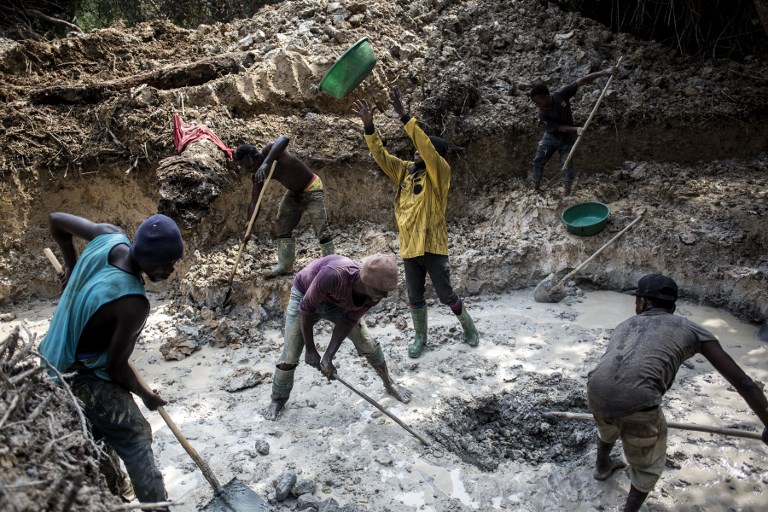 圖為非洲剛果民主共和國一處採礦場。(AFP)