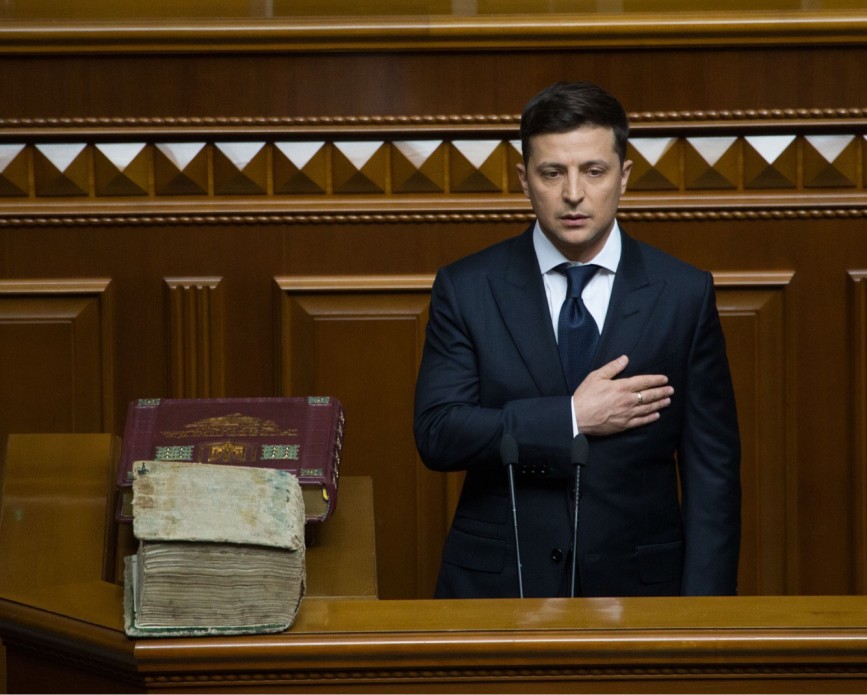 烏克蘭新總統澤倫斯基(Volodymyr Zelensky)在20日宣誓上任。 (圖:烏克蘭總統府)