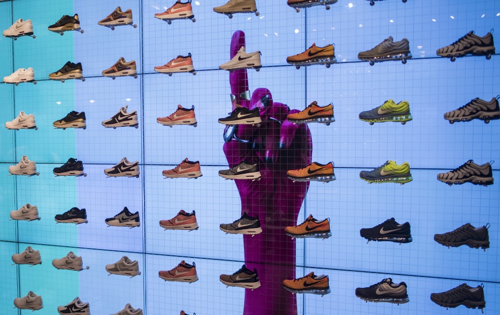 武漢肺炎衝擊／Nike約半數中國店面暫歇。(AFP)