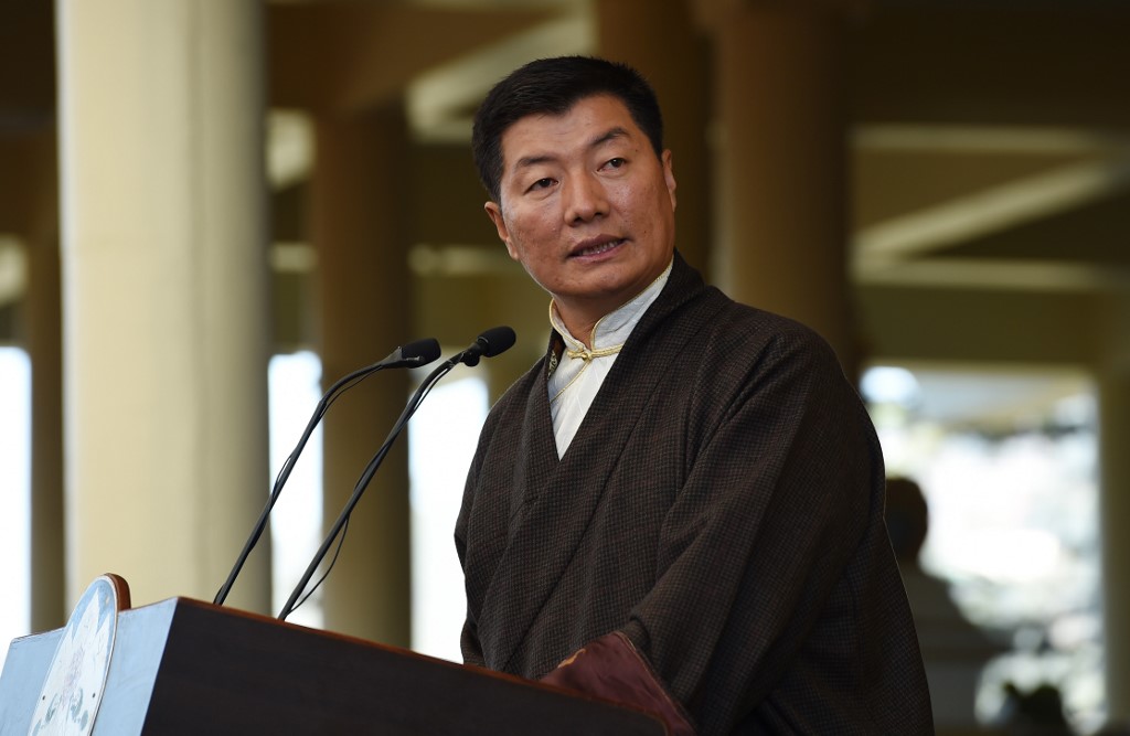 西藏流亡政府行政首長洛桑桑蓋(Lobsang Sangay) (AFP)