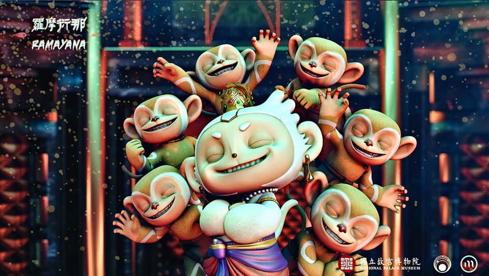 故宮南院希望透過3D版「哈奴曼」更拉近與一般大眾距離。(劉育樹提供)