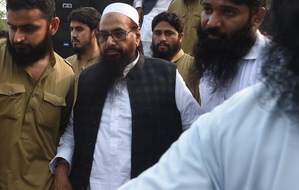 2008年孟買恐攻案主謀薩伊德，12日被以資助恐怖主義的罪名判處11年徒刑。（法新社）