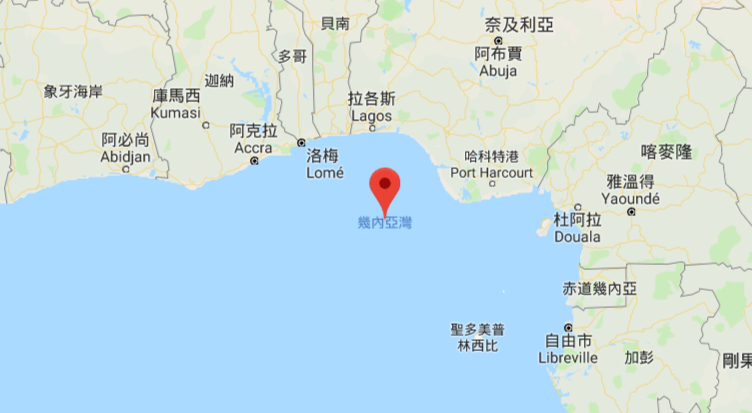 兩艘商船15日在幾內亞灣(Gulf of Guinea)的喀麥隆海域受到攻擊。(圖：取自GoogleMap)