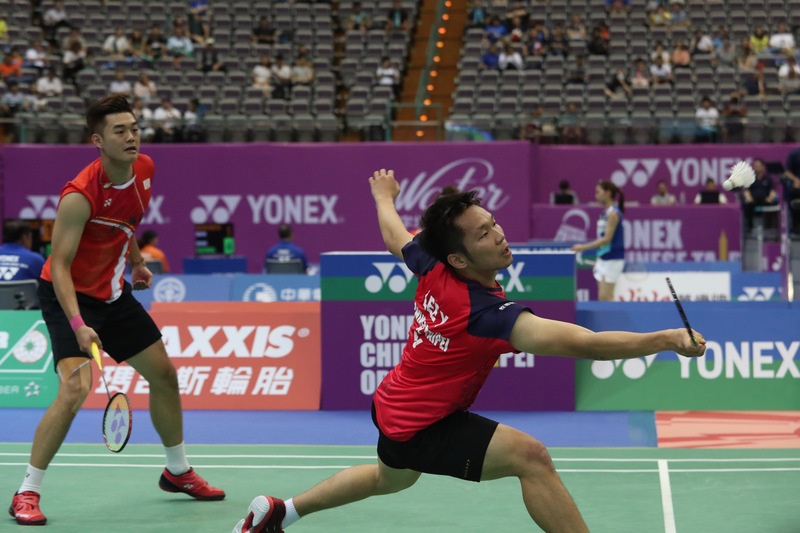 台灣羽球男子雙打選手李洋（右）、王齊麟（左）。 (圖:中央社檔案照片)