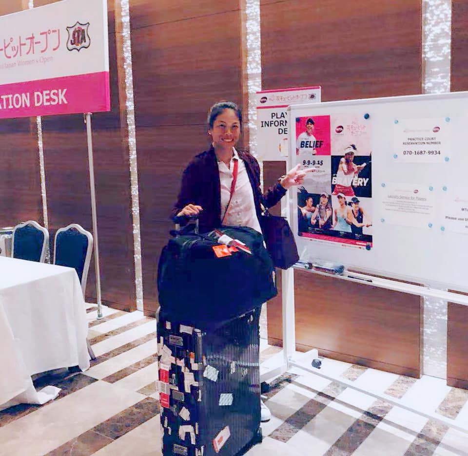 謝淑薇參加廣島女網賽。(臉書)