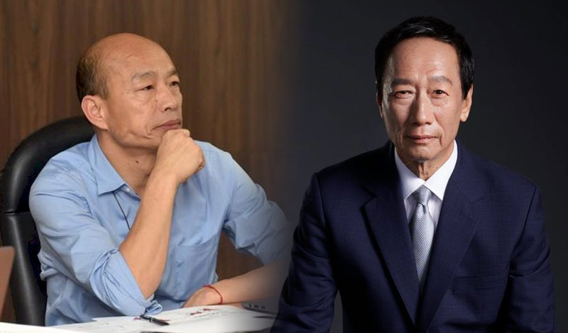 鴻海創辦人郭台銘(右)密會韓國瑜親致歉。 (臉書)