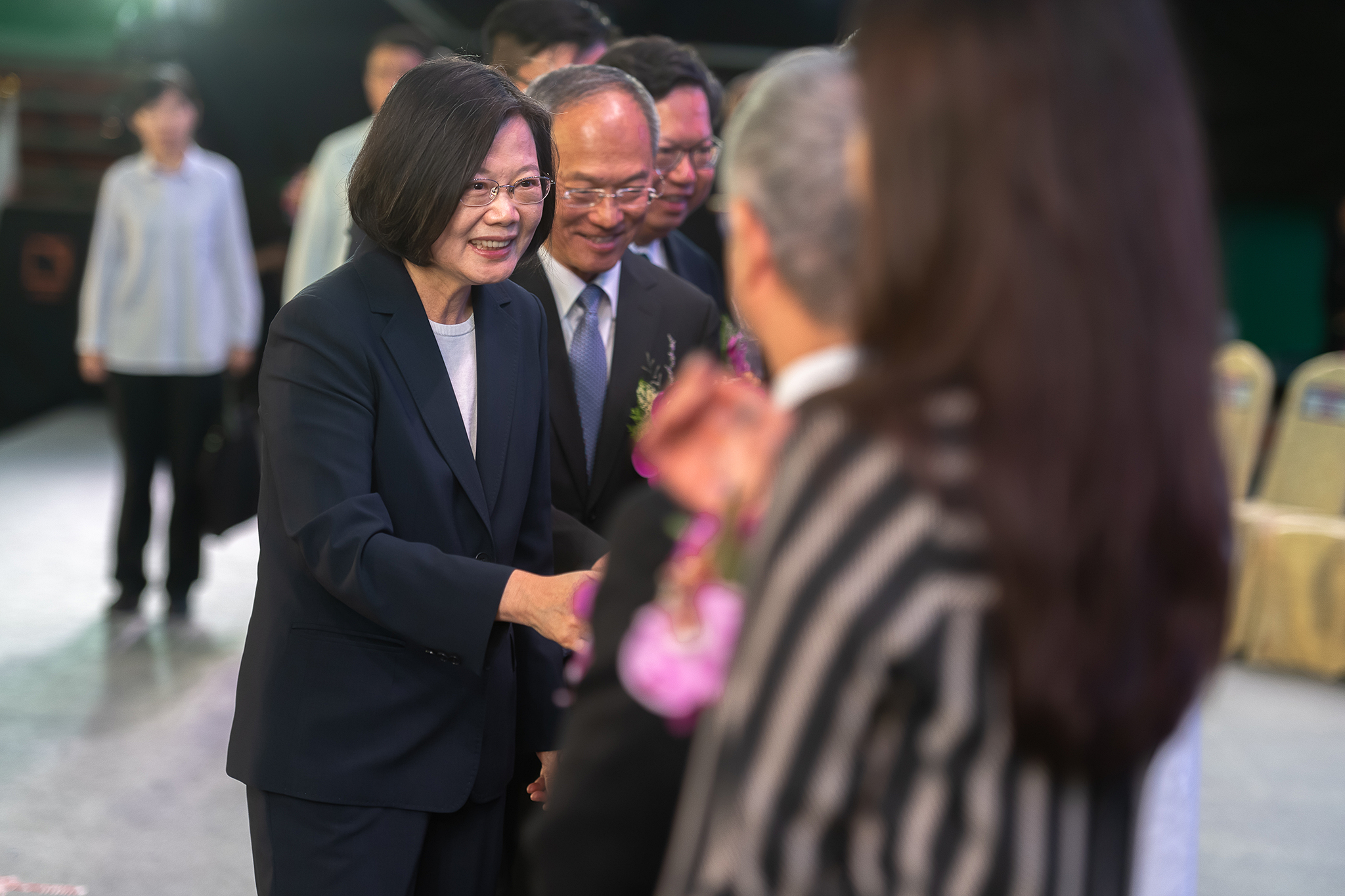 總統蔡英文26日出席世界台灣商會聯合總會第25屆年會暨第3次理監事聯席會議開幕典禮。(圖：總統府提供)