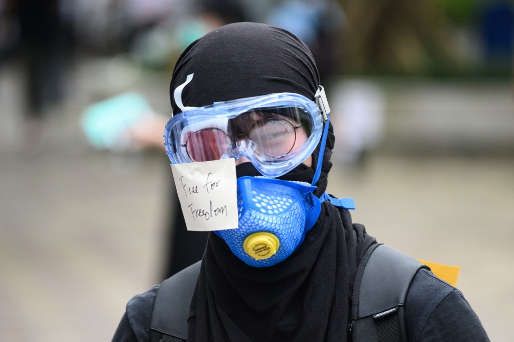 香港高等法院裁定禁蒙面法違憲。(AFP)