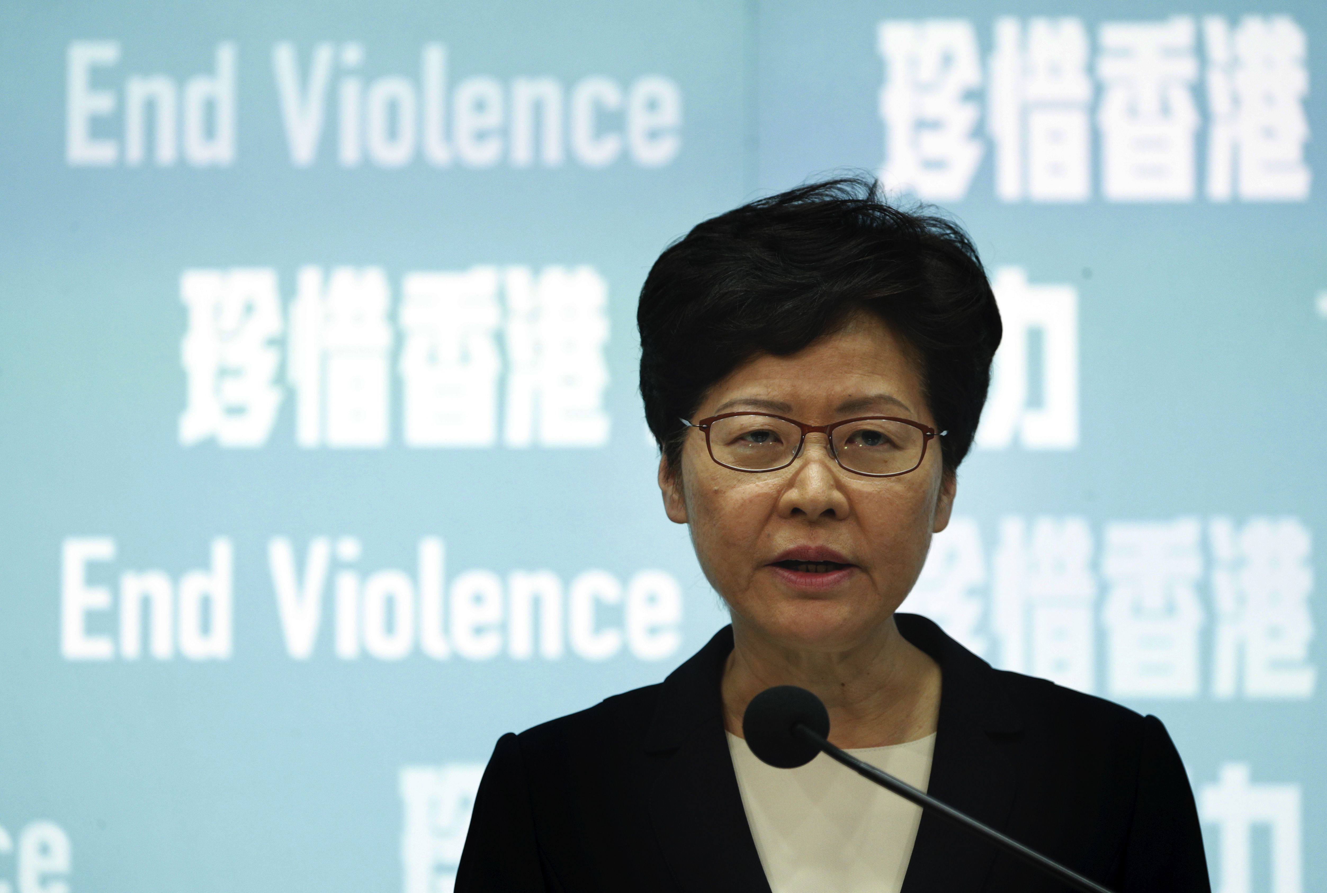 香港行政長官林鄭月娥。(美聯社/達志影像)