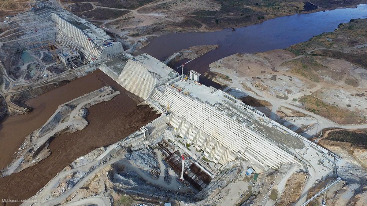 由衣索比亞在尼羅河興建的「雄偉復興大壩」(Grand Renaissance Dam, GERD)。 (網路圖片)