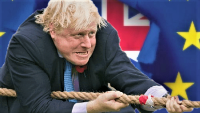 英國首相強生能否帶領英國順利脫歐？外界並不看好(圖取自stickpng/曾國華合成)