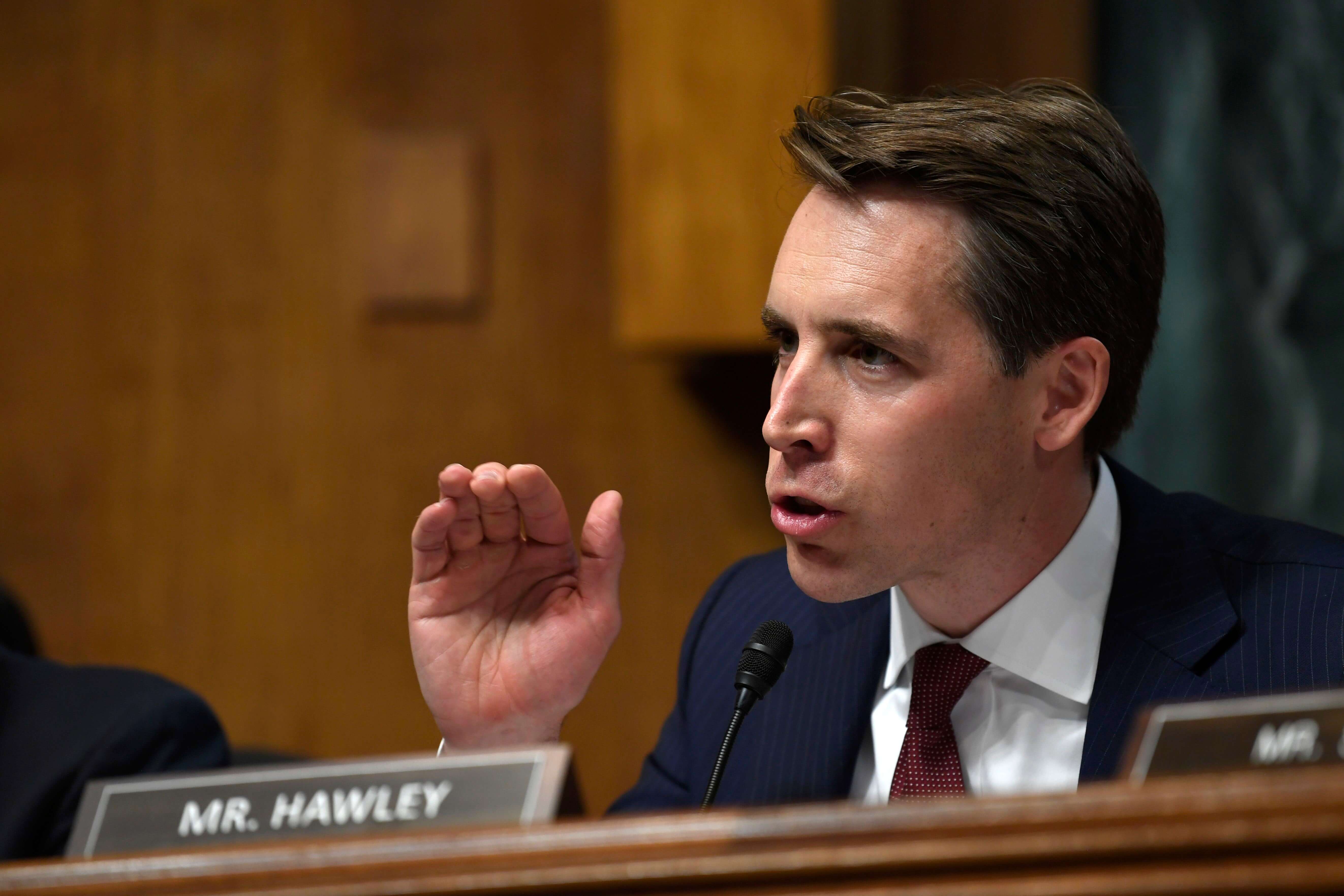 美國共和黨籍聯邦參議員霍利(Josh Hawley) (資料照片/美聯社\達志影像)