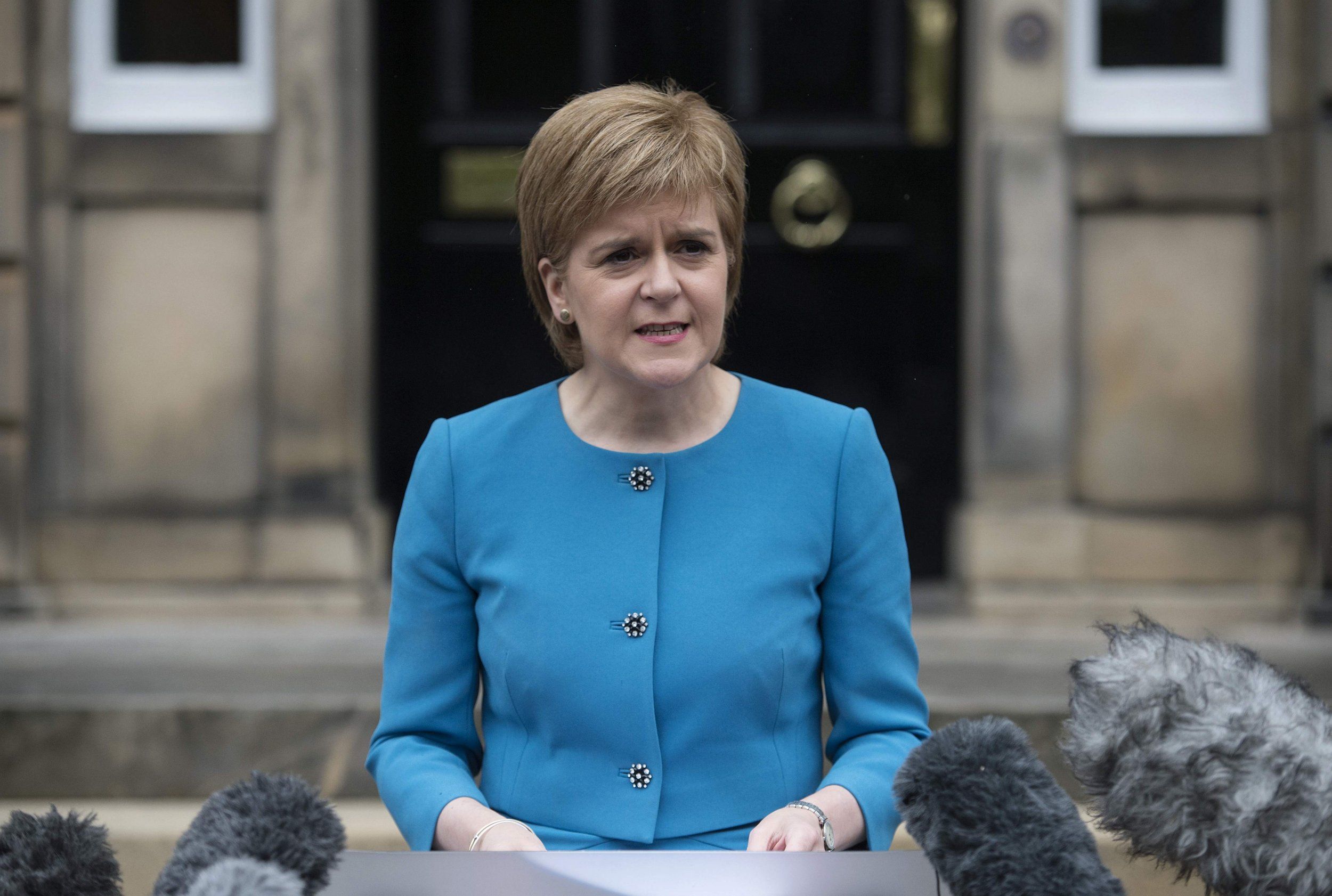 蘇格蘭民族黨(Scottish National Party)黨魁施特金(Nicola Sturgeon)。 (AFP)