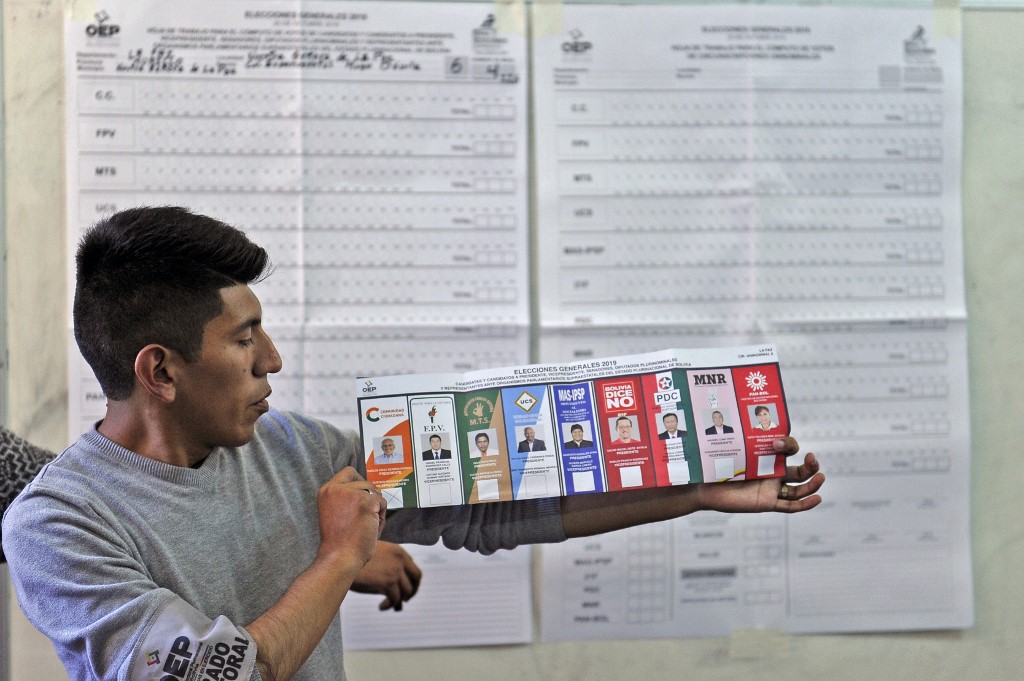 玻利維亞20日舉行總統大選。(AFP)