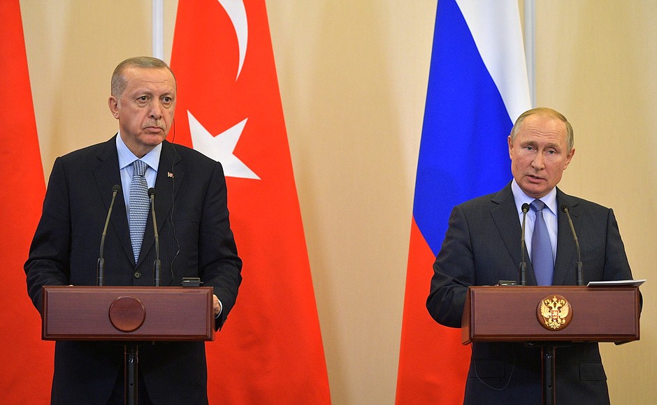 圖為2019年12月土耳其總統艾爾段(Recep Tayyip Erdogan)和俄羅斯總統蒲亭(Vladimir Putin)在莫斯科會面。(圖:俄總統府)