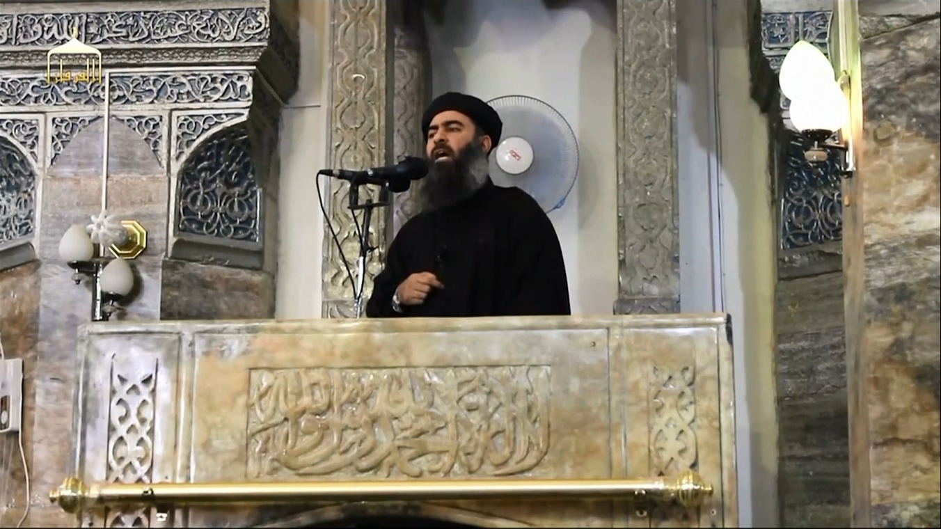伊斯蘭國(IS)組織領袖巴格達迪(Abu Bakr al-Baghdadi)。(美聯社/達志影像)