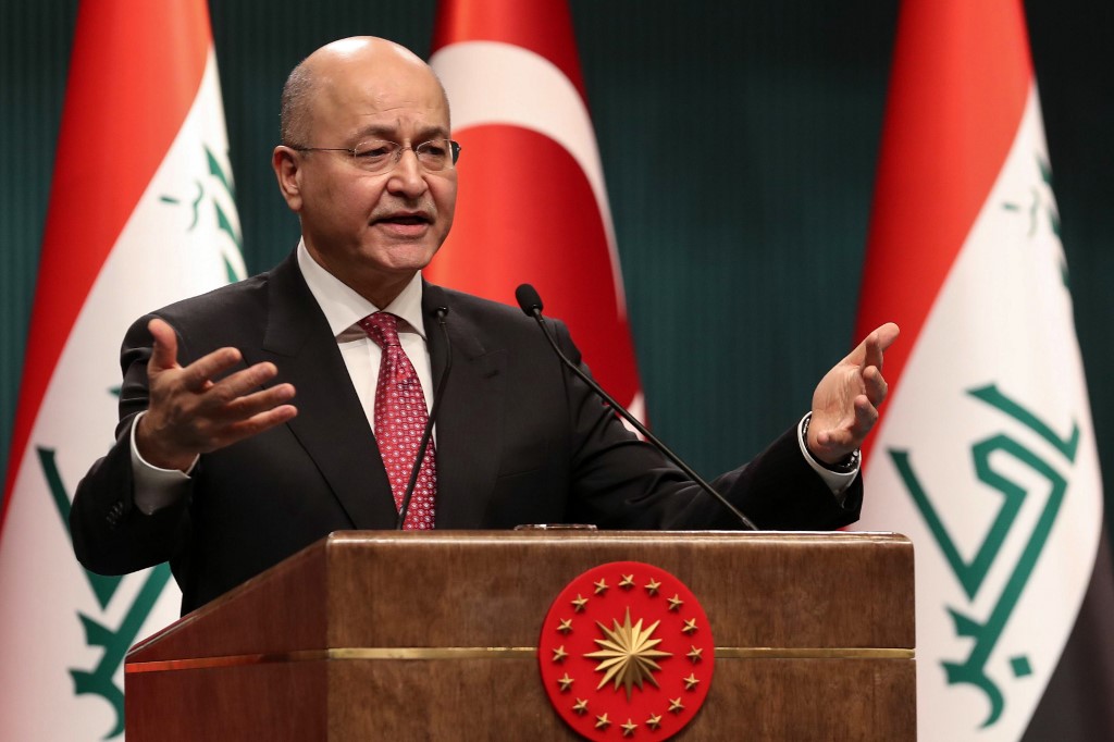伊拉克總統沙雷(Barham Saleh)。 (AFP)
