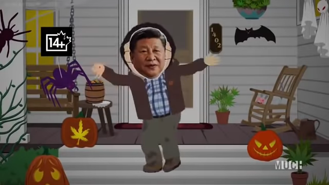 美國限制級卡通「南方四賤客」在最新播出的萬聖節特輯片頭，秀出劇中角色戴中國國家主席習近平面具跳舞的畫面。(圖：擷自YouTube)