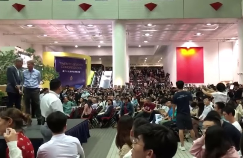 香港科技大學校長史維6日與學生公開對話。(圖擷自YouTube)