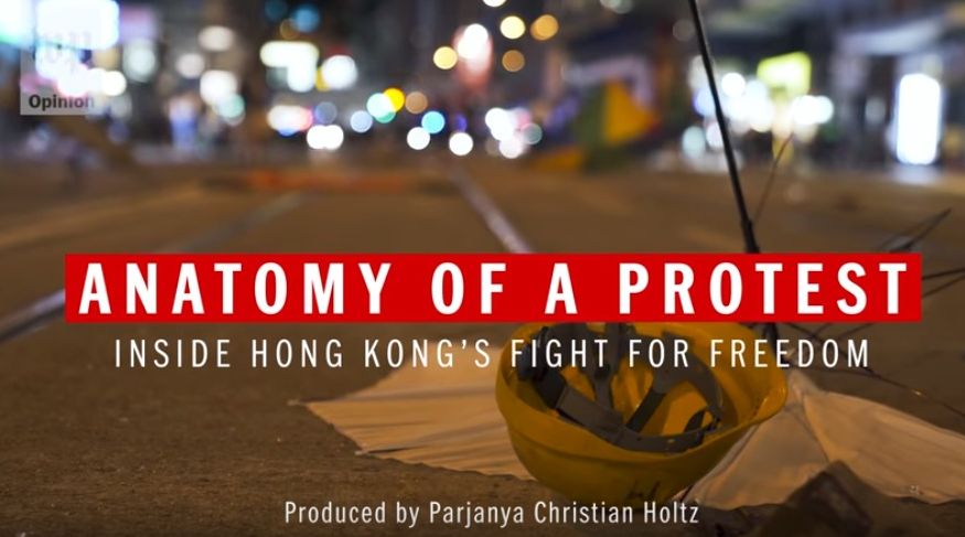 德國製片人用鏡頭紀錄香港抗爭。(YT截圖)