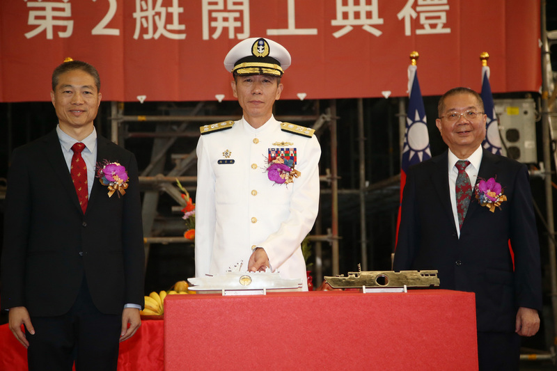 海軍二級上將梅家樹(圖中)任國防部海軍司令部司令。(中央社資料照)