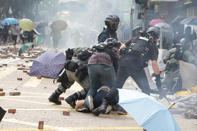 香港理大警民衝突，歐盟表示，不能接受暴力行為。 (圖:中央社)