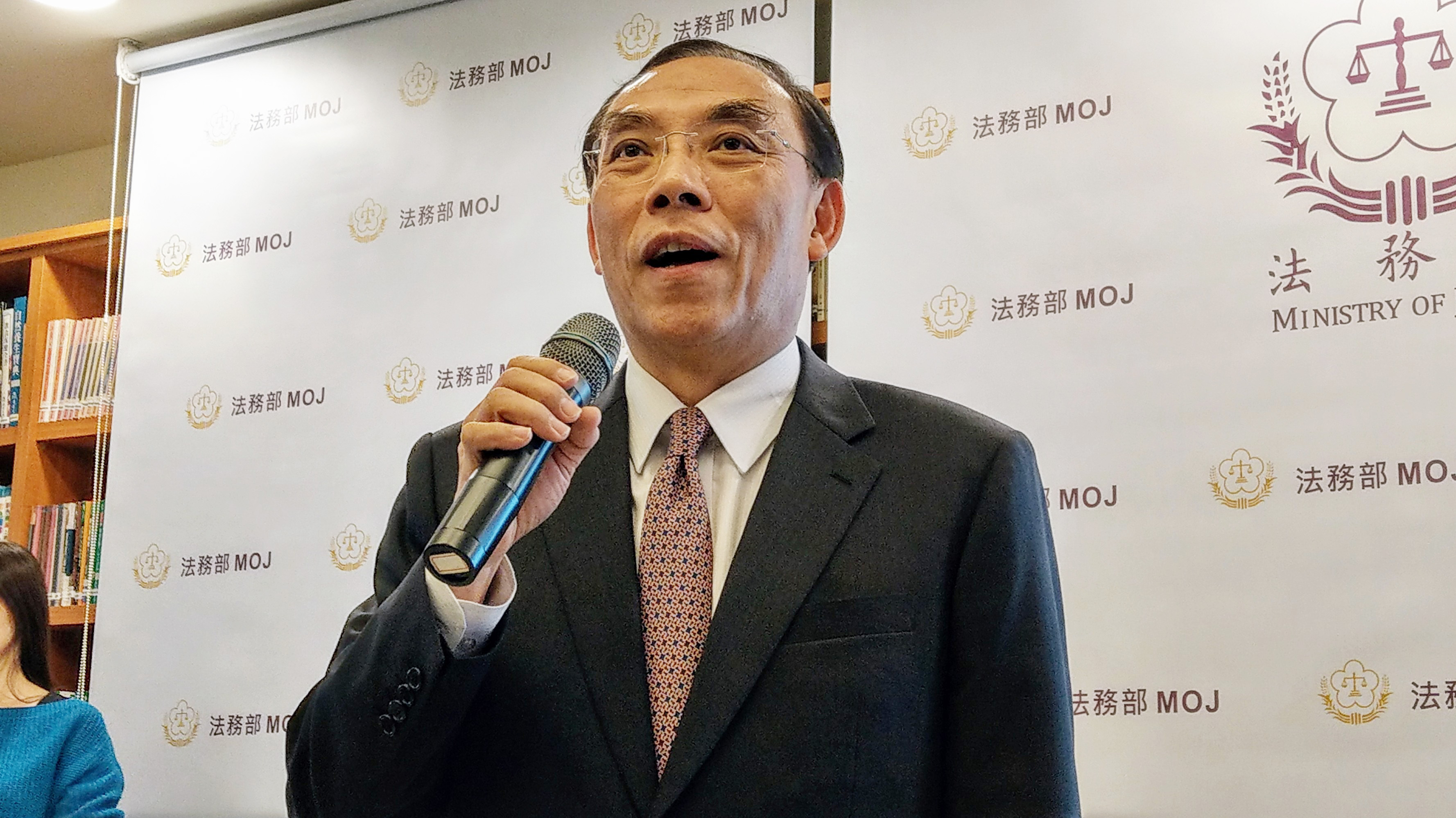 關於同心夫婦涉共諜案，法務部長蔡清祥說明北檢具管轄權，一切依法處理。(歐陽夢萍 攝)