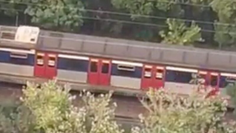 在香港東鐵線上，一輛玻璃窗被黑布遮蓋的列車，在行駛途中傳出女子淒厲的慘叫聲。(推特)