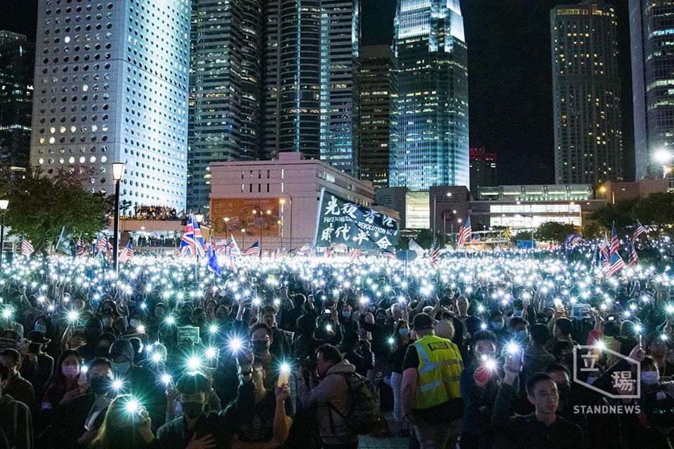 香港人權法案感恩節集會。(立場新聞提供)
