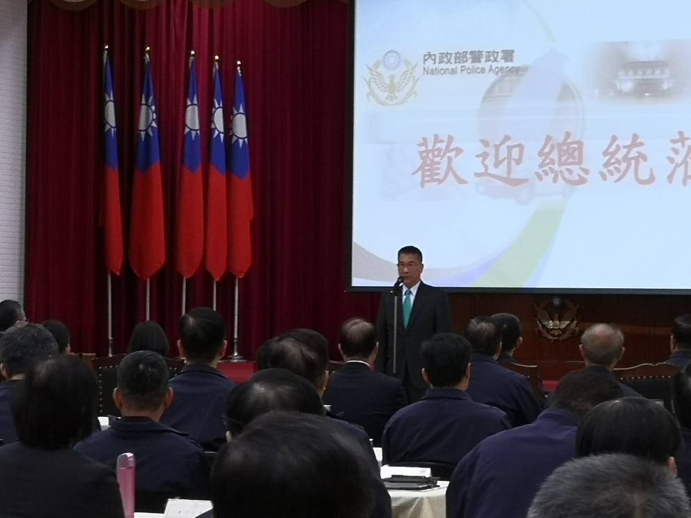 內政部長徐國勇29日出席警政署署務會報。(劉玉秋 攝)