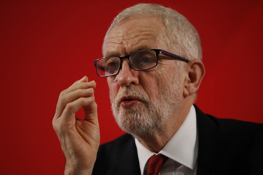 英國工黨前黨魁柯賓(Jeremy Corbyn) (AFP)