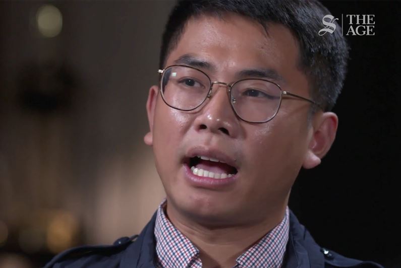 自稱共諜的王立強向澳洲投誠並申請庇護。《the age》影片截圖