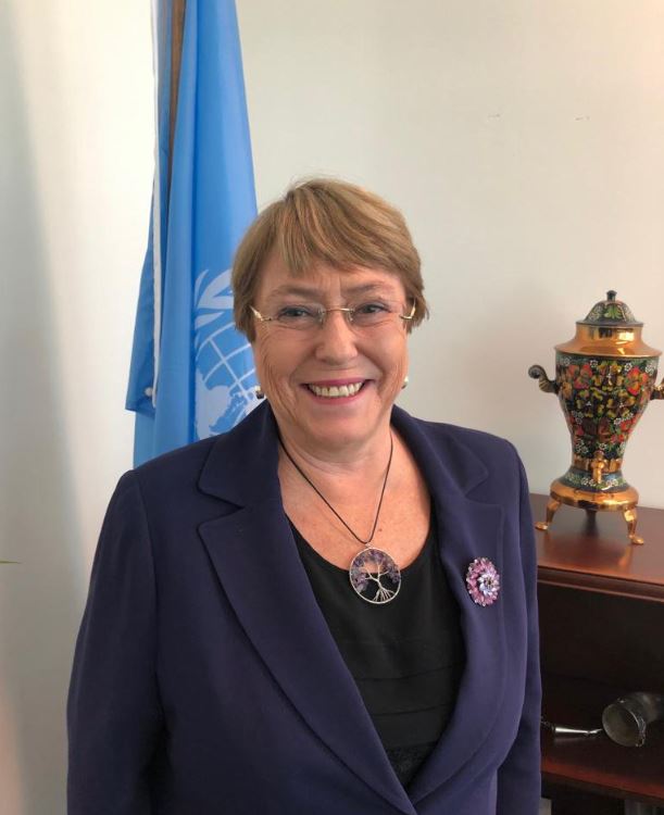 聯合國人權事務高級專員巴舍萊(Michelle Bachelet)。圖:Twitter