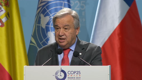 聯合國秘書長古特瑞斯有意藉東京奧運的機會，參加廣島原爆和平紀念儀式。(圖：翻攝Twitter/UN Climate Change@UNFCCC)