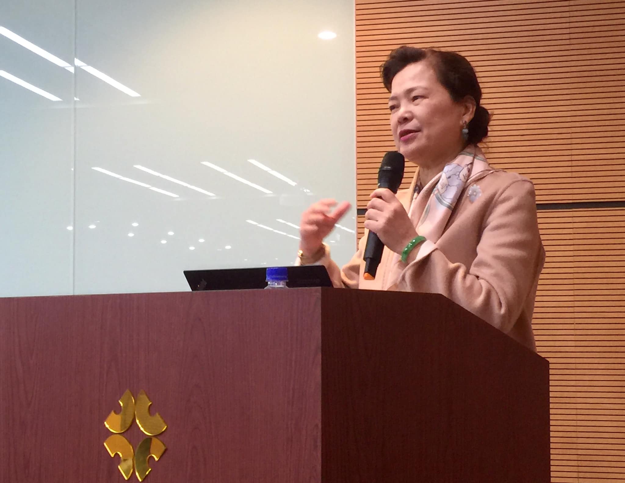 經濟部次長王美花5日参加2019台澳創新數位醫療論壇。（蕭照平攝）