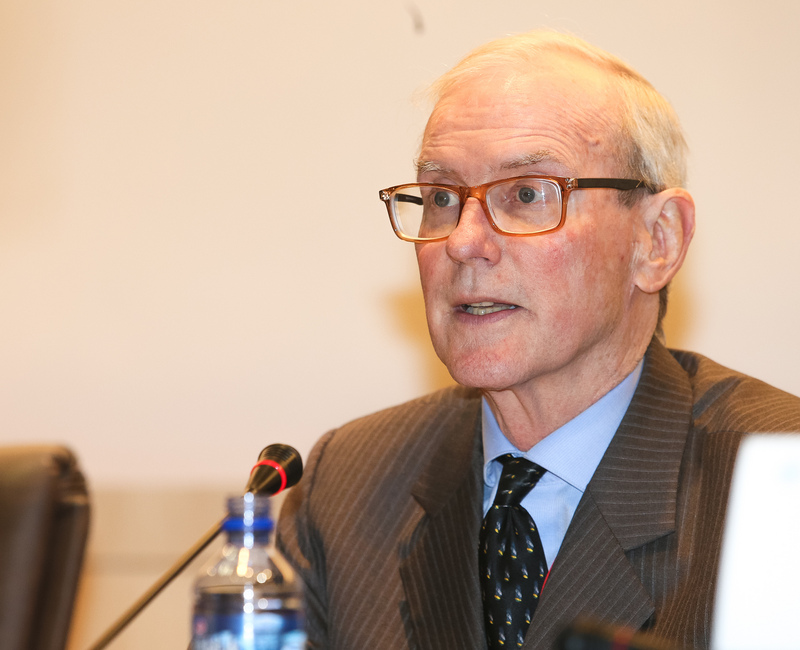 前美國在台協會台北辦事處長楊甦棣（Stephen Young）8日應邀出席「建構亞太新局下台美關係新架構」台美智庫國際論壇，討論台美關係。（中央社）