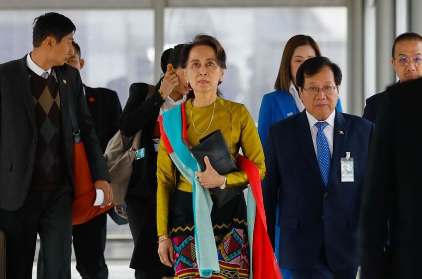 緬甸領導人翁山蘇姬(Aung San Suu Kyi)8日抵達荷蘭。 (圖:緬甸國務顧問臉書)